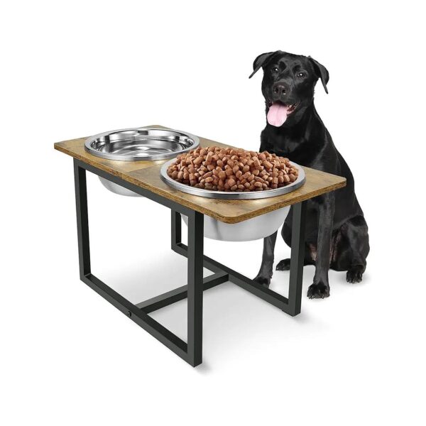 Elevated Feeding System for Big Dogs with 5L Capacity Food Grade Stainless Steel Bowls