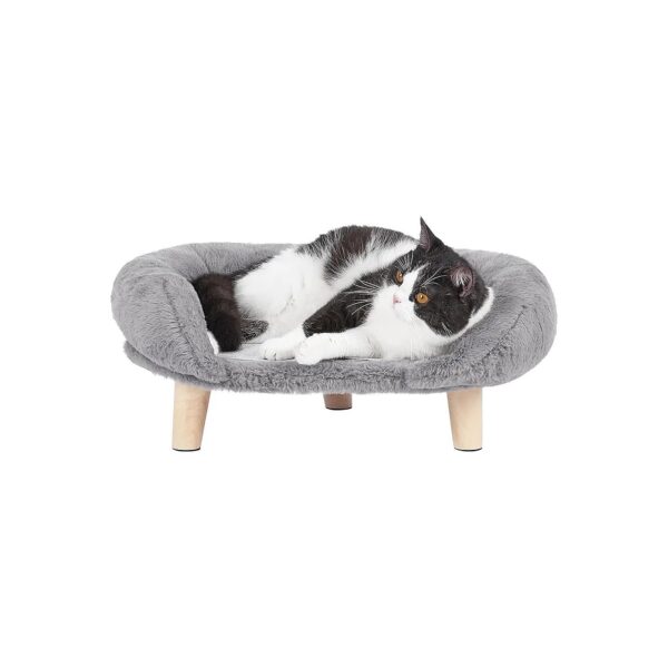 Elevated Pet Bed for Small Dogs and Cats with Sturdy Wood Legs