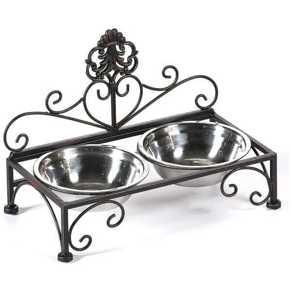 Elevated Stainless Steel Dog Bowl Stand for Small Dogs and Cats