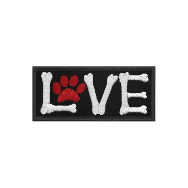 Embroidered Paw Love Badge for Dog Lovers Wearables