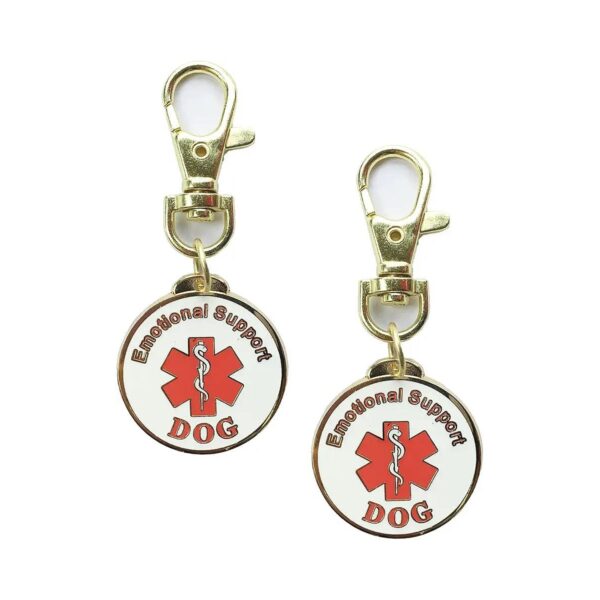 Emotional Support Dog Keychain with Red Medical Alert Symbol Included