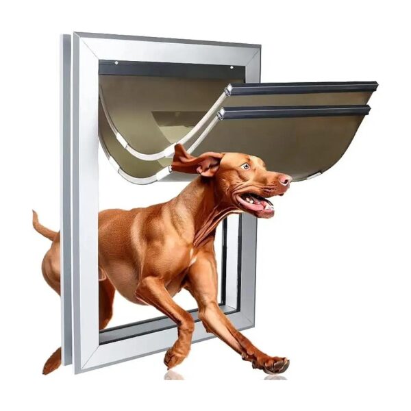 Energy Efficient Exterior Door Pet Door for Large Dogs Up to 100 lbs with Lockable Panel