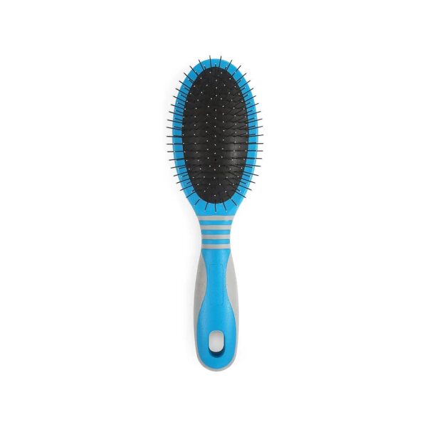 Ergo Pin Brush for Long and Silky Coats Blue Oval Shape