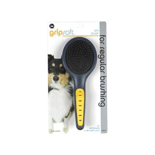 Ergonomic Comfort Grip Dog Brush for Everyday Grooming of Medium to Long Coat Breeds