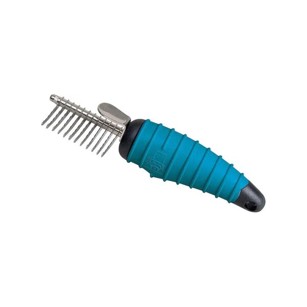 Ergonomic Dematting Tool with 12-Blade Comb for Grooming Dogs