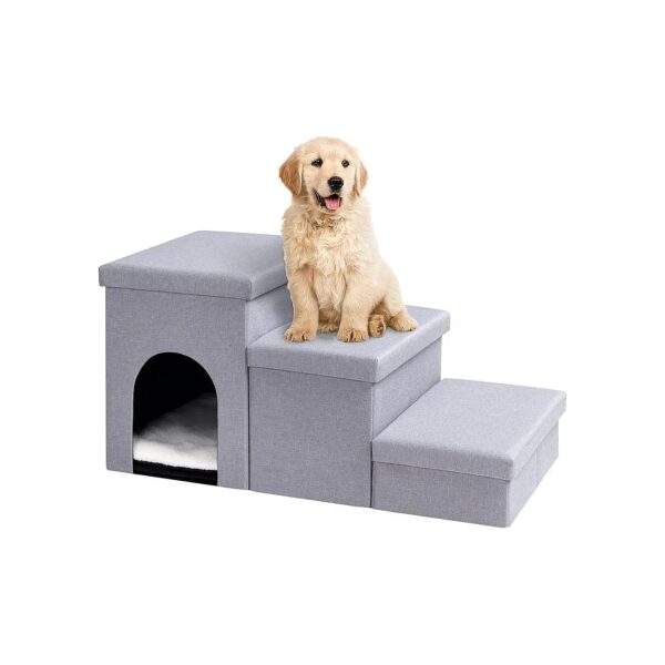 Ergonomic Dog Climbing Assistance with Storage, Designed for Small and Short-Legged Dogs