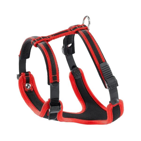 Ergonomic Nylon Dog Harness for Small Breeds Red Black Zzzz-s Size