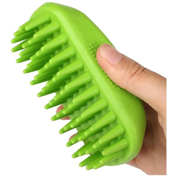 Ergonomic Rubber Shower Brush for Long Haired Dogs and Cats