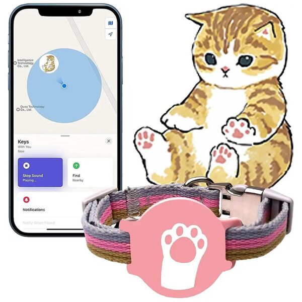 Essential Cat GPS Tracker Collar with Real-Time Monitoring and No Monthly Fees