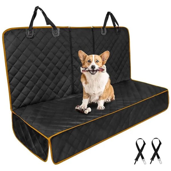 Expandable Dog Car Seat Cover for Cars and SUVs with 2 Seat Belts