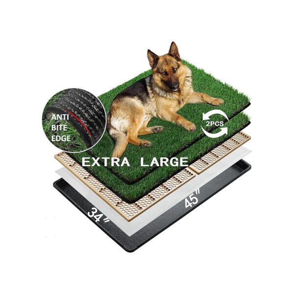 Extra Large Indoor Dog Grass Pee Pads with Anti-Bite Edge for Large Breeds