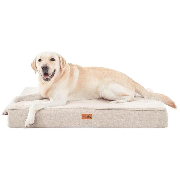 Extra Large Orthopedic Dog Bed with Washable Memory Foam Pillow 41 x 27 inches