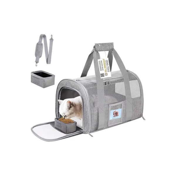 Extra Large Pet Carrier for Two Large Cats Under 25 lbs Grey