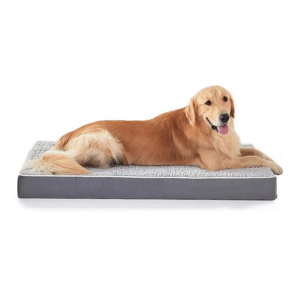 Extra Large Rectangle-Shaped Dog Bed with Egg Crate Foam for Large Breed Dogs