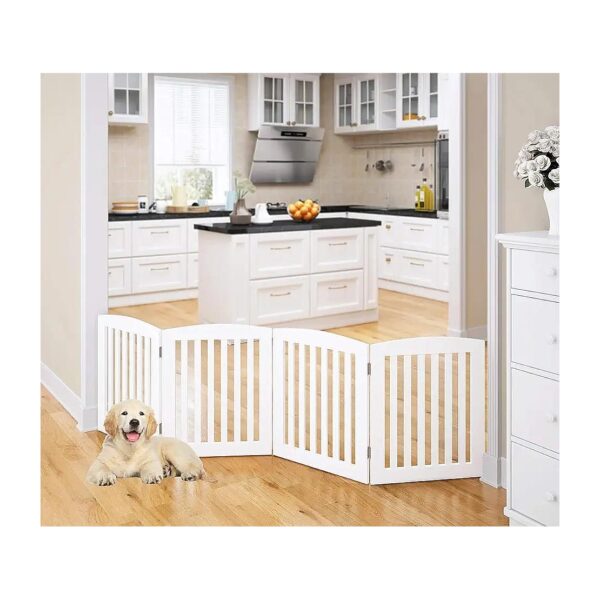 Extra Tall and Wide Wooden Pet Gate for Dogs - 24 inch Height and 80 inch Wide