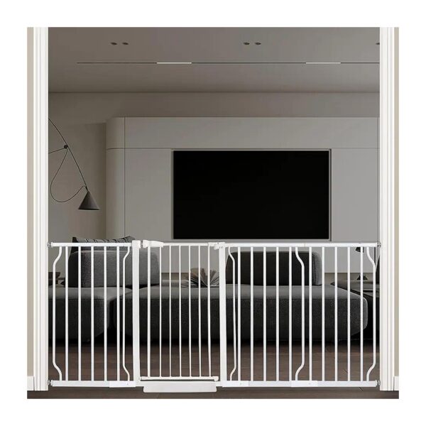 Extra Wide Tall 4'' Baby Pet Safety Gate with Two-Way Auto Close Metal Frame