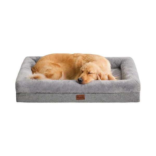 Extra-Large Dog Bed with Soft Rabbit Fur Surface and Orthopedic Foam for Large Breeds