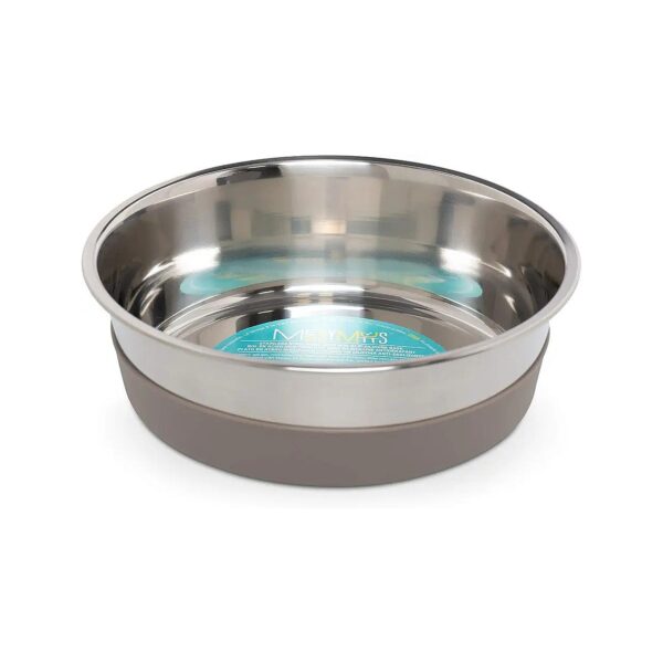 Extra-Large Stainless Steel Pet Food Bowl with Silicone Base for Large Breeds