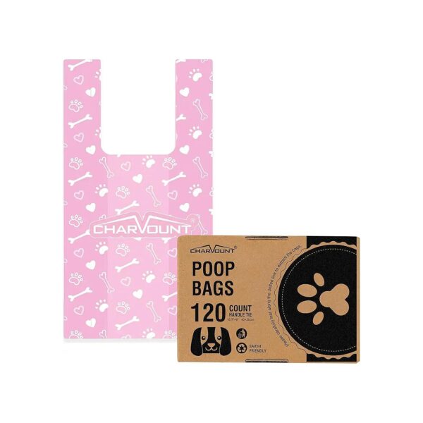 Extremely Large Pink Waste Bags for Dogs with Easy Tie Handles and Leak Protection