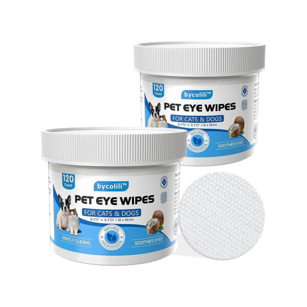 Eye Wipes for Dogs and Cats with Natural Coconut Oil and Gentle Ingredients