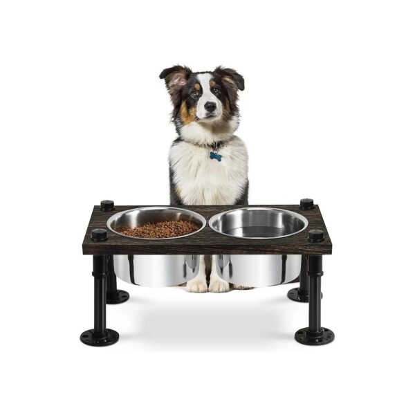 Farmhouse-Style Raised Dog Bowl Stand for Medium and Large Dogs