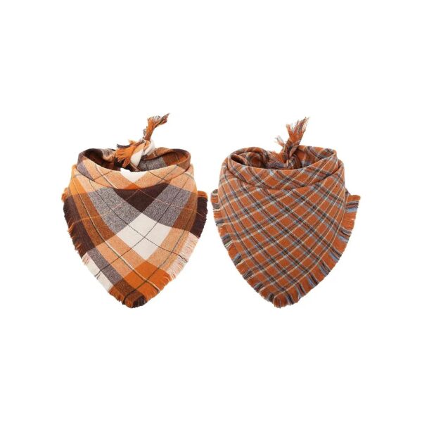 Fashionable Dog Accessories Plaid Reversible Triangle Scarf for Small Medium Large Pets