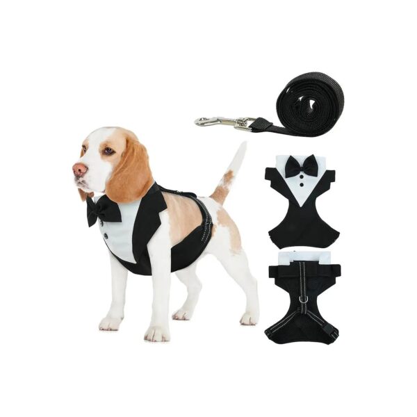 Fashionable Dog Tuxedo Harness for Small Medium Dogs with No Pull Technology