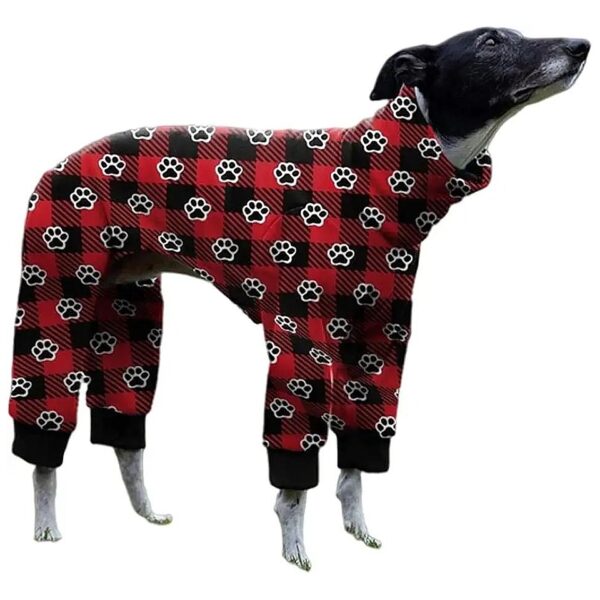 Fashionable Greyhound Dog Paw Printed Cozy Pajamas for Medium Large Dogs