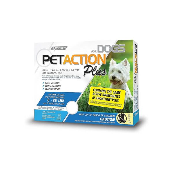 Fast Acting Flea and Tick Control Treatment for Small Dogs 6-22 lbs 3 Month Supply