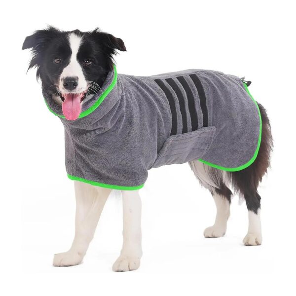 Fast Drying Dog Bathrobe for Large Dogs with Adjustable Fit and Soft Microfibre Fabric