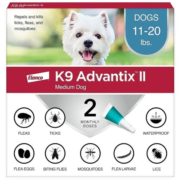 Fast-Killing Flea, Tick, Mosquito Treatment for Medium-Sized Dogs