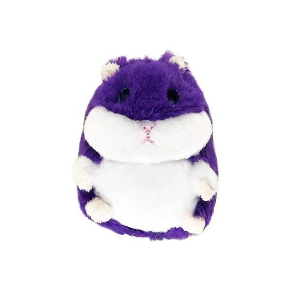 Fat Hamster Purple Plush Dog Toy with Squeaker for Small Dogs