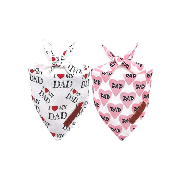 Fathers Day Dog Bandanas 2 Pack Premium Quality Love Design for Small Dogs