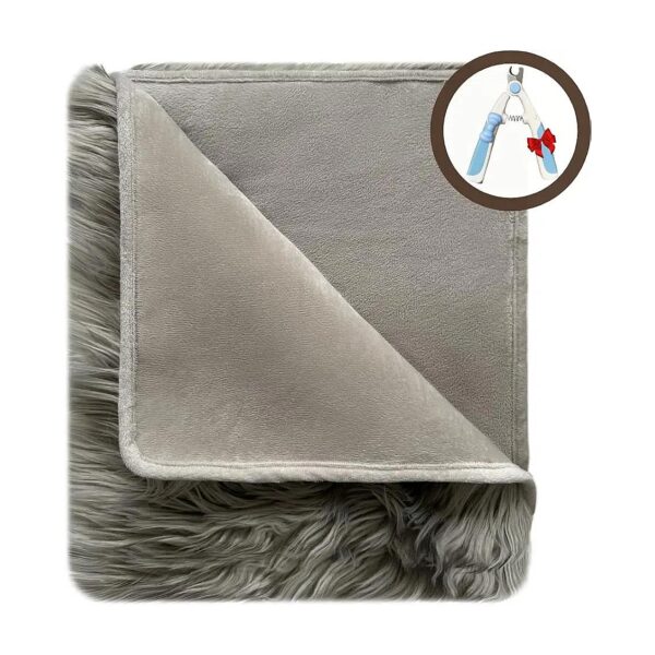 Faux Fur Dog Blanket with Waterproof Protection for Furniture