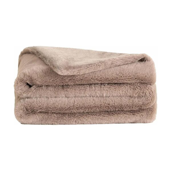 Faux Fur Pet Blanket - Soft, Lightweight, and Durable for Bed, Couch, and Crate Comfort