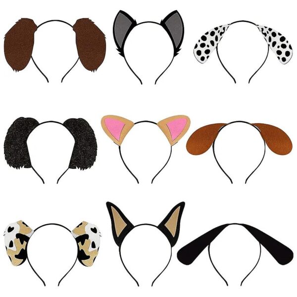 Felt Dog Ear Headbands for Pet Birthday Party Favors and Costumes