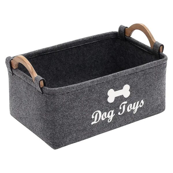 Felt Dog Toy Organization Box for Cats and Dogs - Easy to Clean