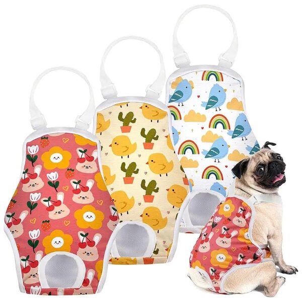 Female Dog Diapers with Adjustable Suspender Onesie for Comfortable Wear