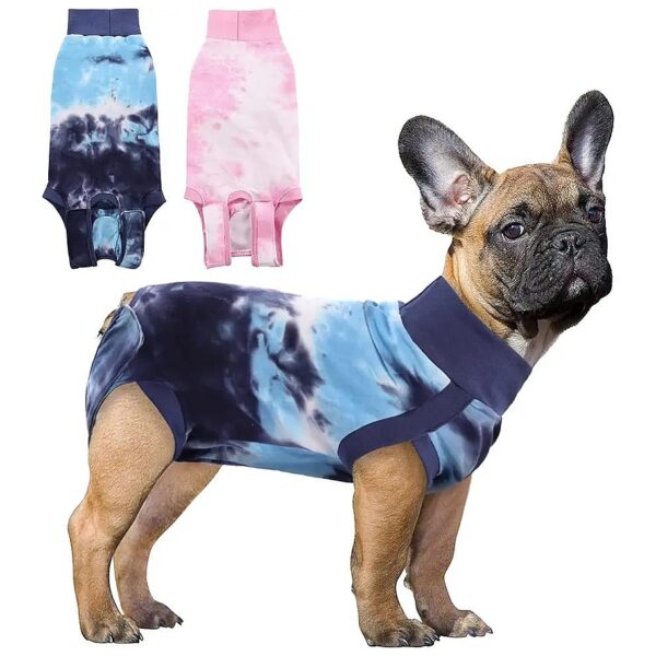 Female & Male Dogs - E-Collar Alternative Tie-Dye Pet Surgical Suit for Surgery Recovery