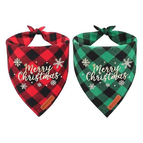 Festive Christmas Dog Bandana Scarf Accessories for Medium Large Pets