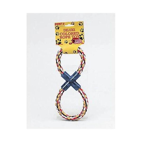 Figure 8 Multi-Colored Cotton Rope Dog Toy for Plaque Control