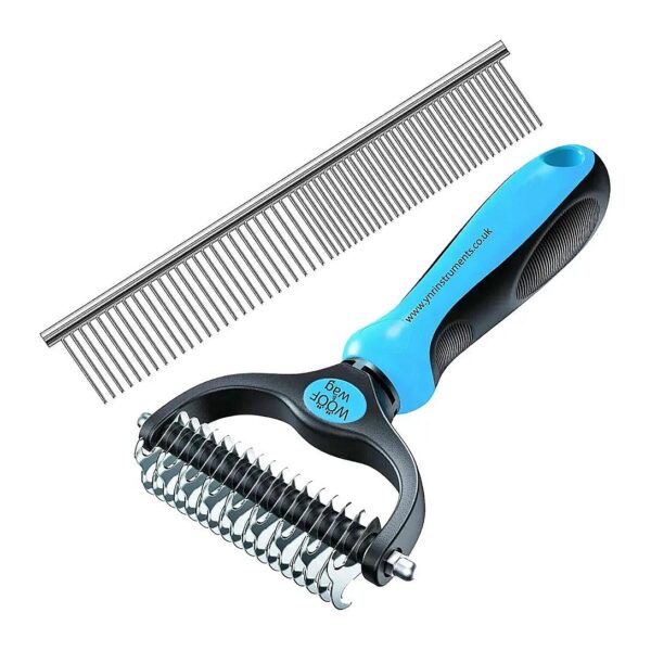 Fine-Tuned Pet Hair Remover Brush for Safe Grooming and Dematting Demanding Coats