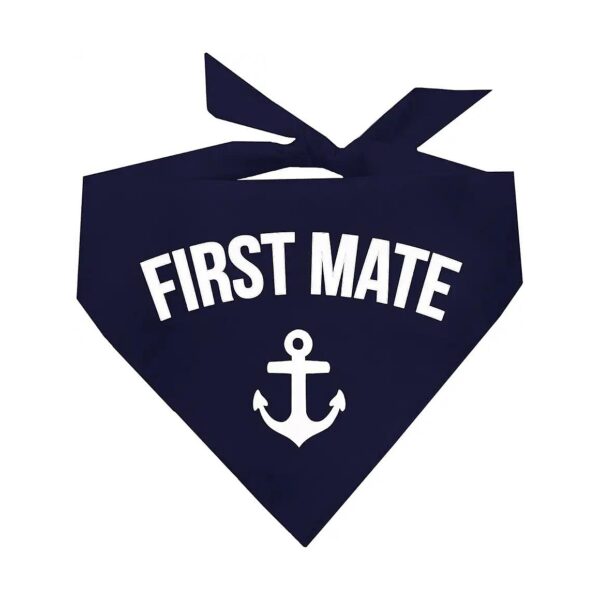 First Mate Boat Dog Matching Dog Bandanas Navy