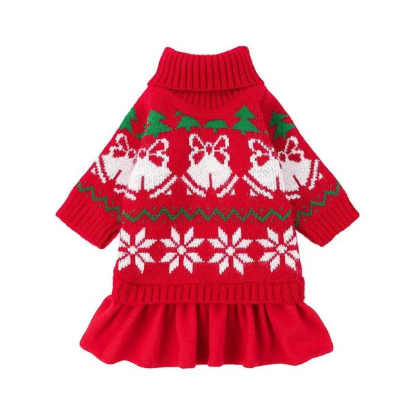 Fitwarm Small Size Christmas Turtleneck Sweater for Small Breed Dogs and Cats