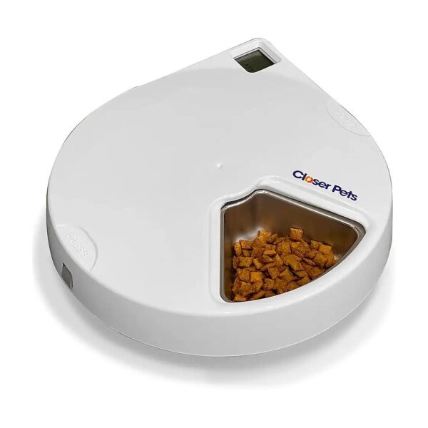 Five-Meal Automatic Pet Feeder with Freshness-Preserving Twin Ice Packs for Cats