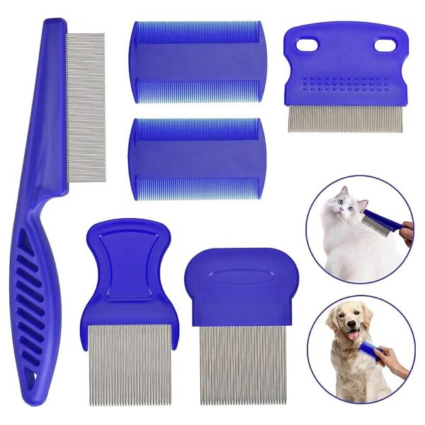 Flea Comb for Cats and Dogs with Smooth and Round Teeth for Gentle and Effective Grooming