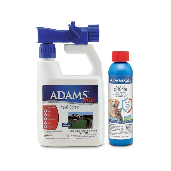 Flea and Tick Control Yard Spray and Shampoo Bundle for All Life Stages