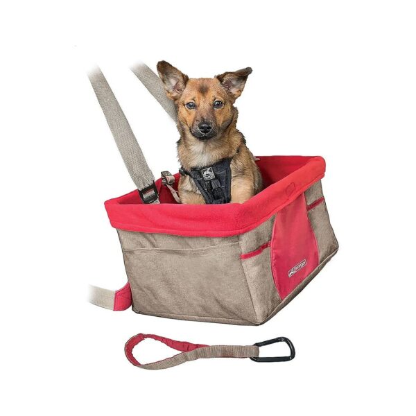 Fleece Heather Khaki Dog Booster Seat for Small Dogs Up to 30 Lbs