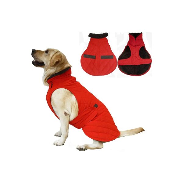 Fleece Lined Warm Dog Jacket for Small to Medium Size Dogs in Cold Winter Weather