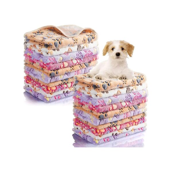 Fleece Pet Blankets 40 Pieces Soft Fleece Throw Blankets for Cats and Dogs